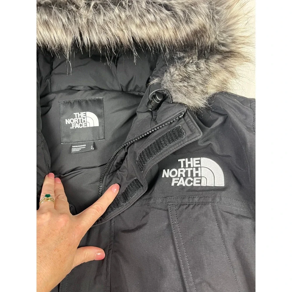 The North Face Mens McMurdo Parka Black 600-Down DryVent Fur Hood Jacket Large